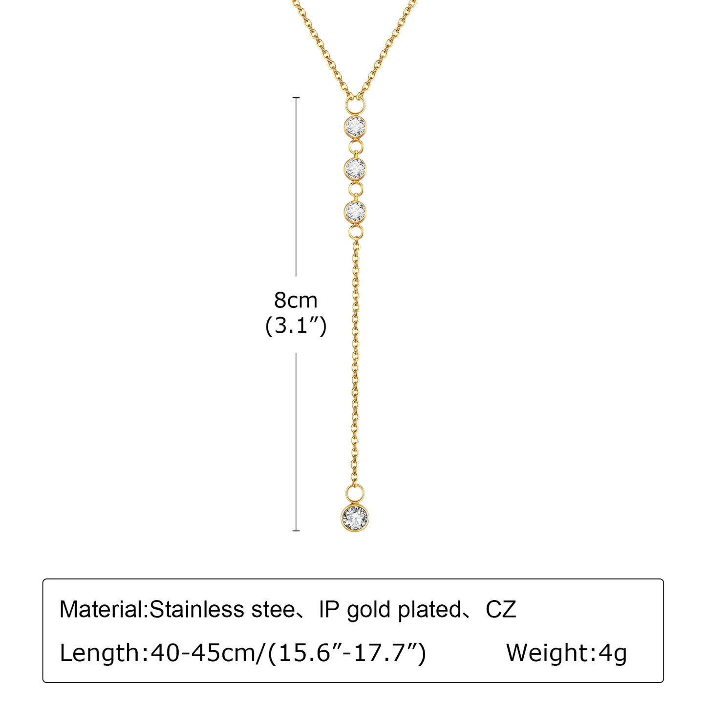 Gold Plated Lariat Necklace