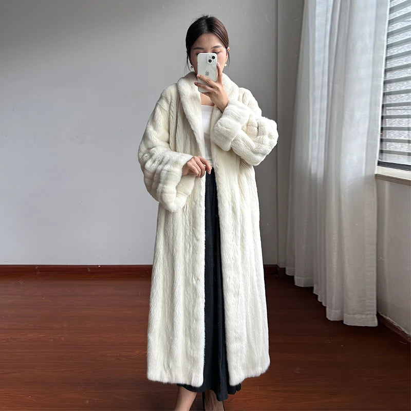 Natural mink Fur Coat Women Luxury Long Fur Jacket Winter New in Outerwears High Quality Womans Clothing шуба женская 2025