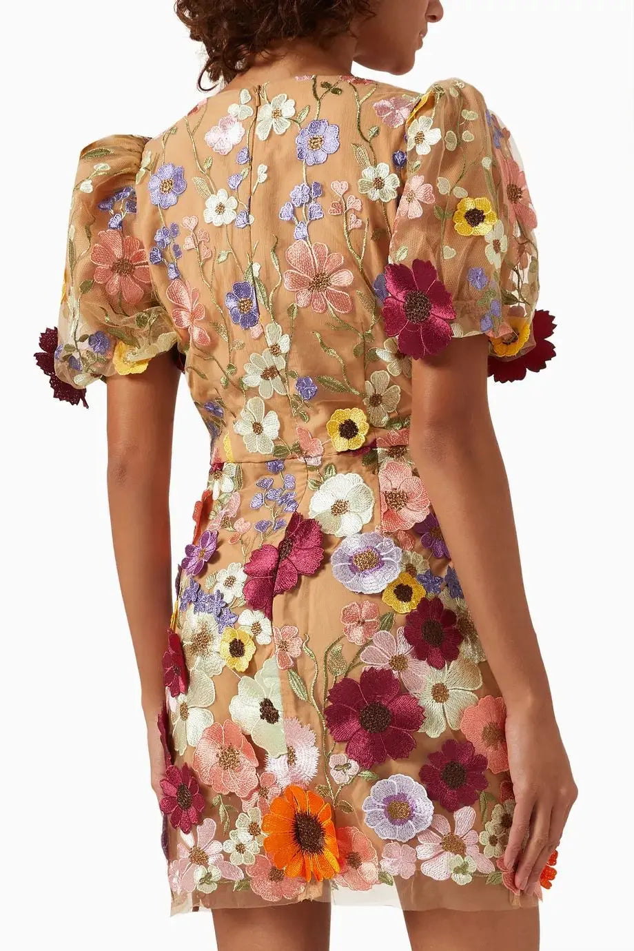 Collar flower wrap buttocks lantern sleeve dress new for spring/summer 2024