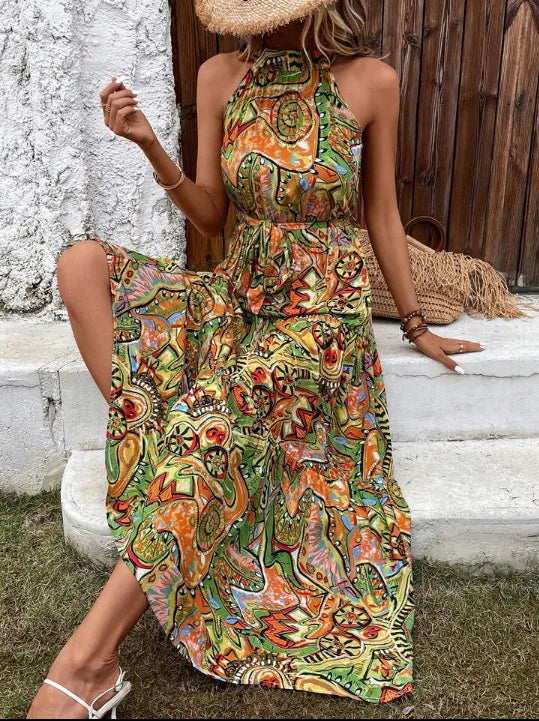 hot sales vintage Robe Maxi Long Dress Women Summer Clothes Bohemian Cotton Linen Floral Bohemian fashion