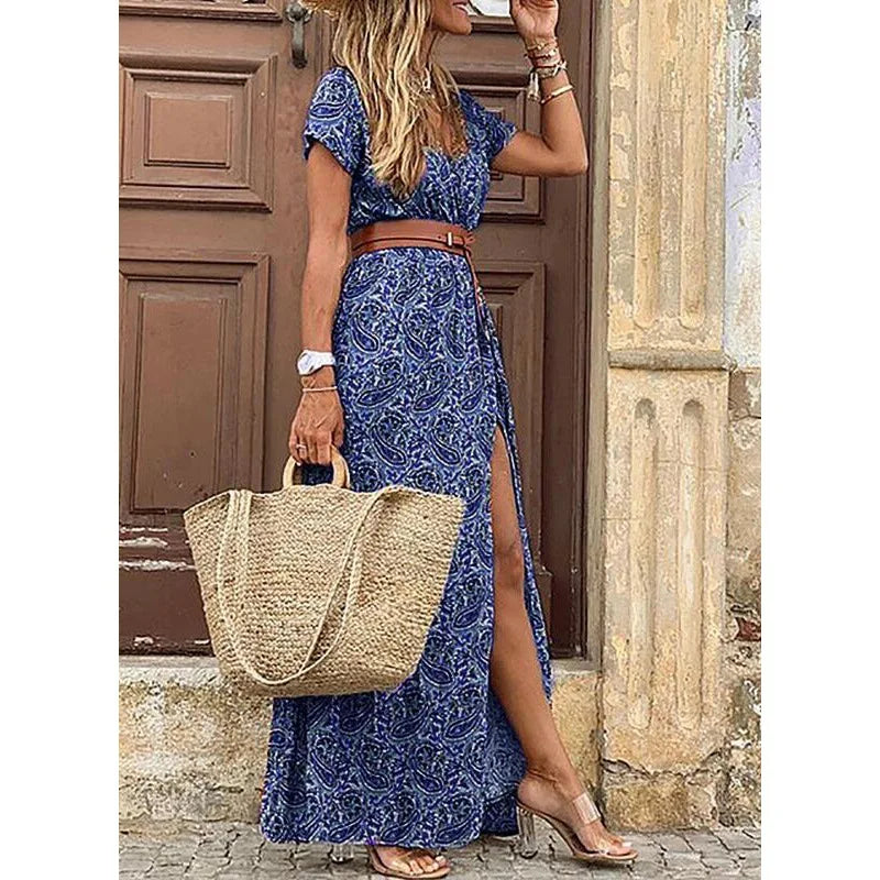 Long Dress for Women 2025 Summer Beach Bohemian Dresses Vestido Casual Robe Female Clothing Y2K Floral Skirt Elegant Maxi Dress