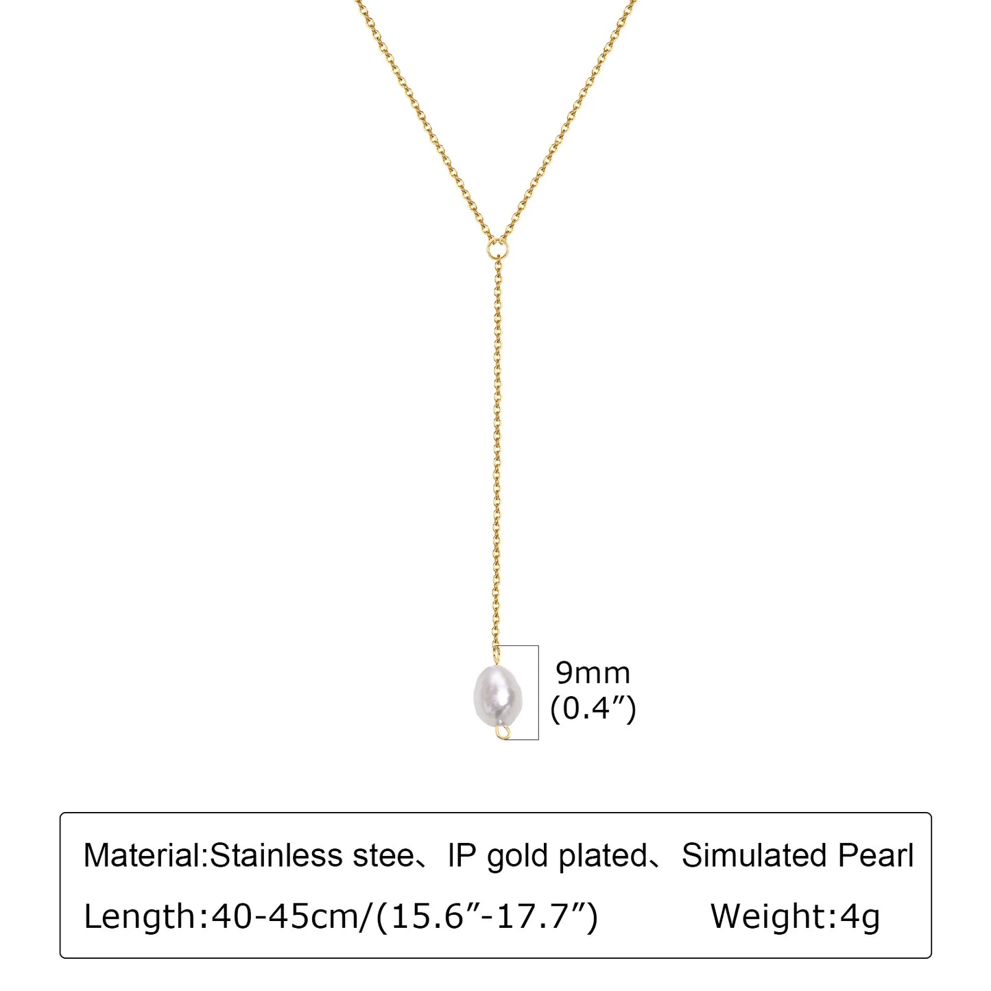 Gold Plated Lariat Necklace