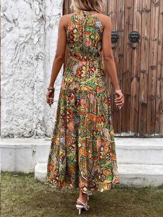 hot sales vintage Robe Maxi Long Dress Women Summer Clothes Bohemian Cotton Linen Floral Bohemian fashion