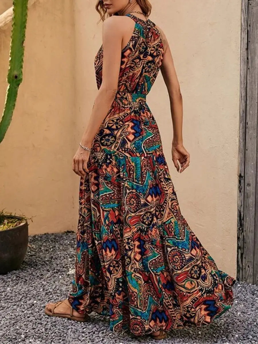 hot sales vintage Robe Maxi Long Dress Women Summer Clothes Bohemian Cotton Linen Floral Bohemian fashion